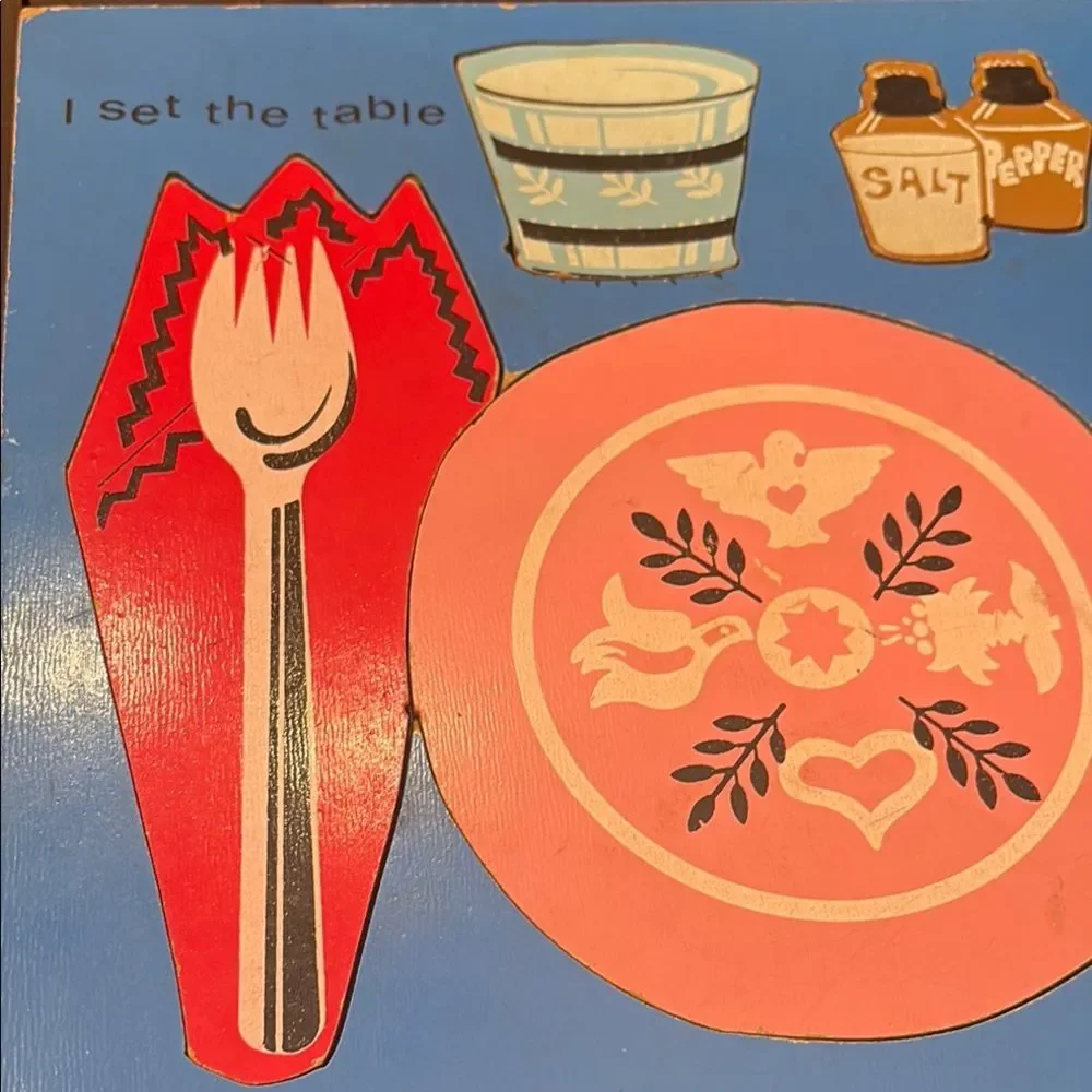 Vintage Playschool I set the table wooden puzzle